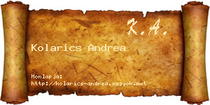 Kolarics Andrea névjegykártya